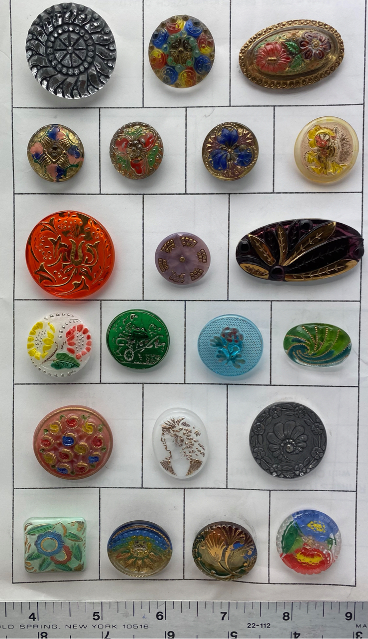 Lot Detail Czech Glass Buttons