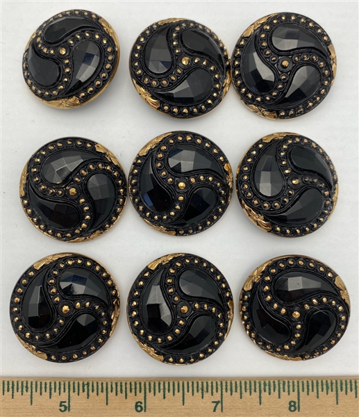 Black Glass Buttons