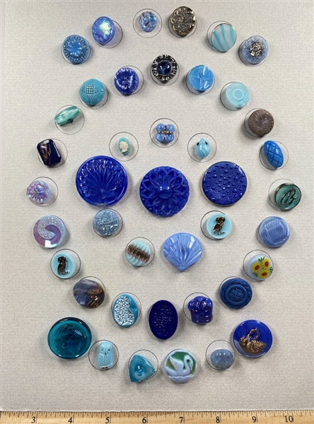 Blue Glass Buttons