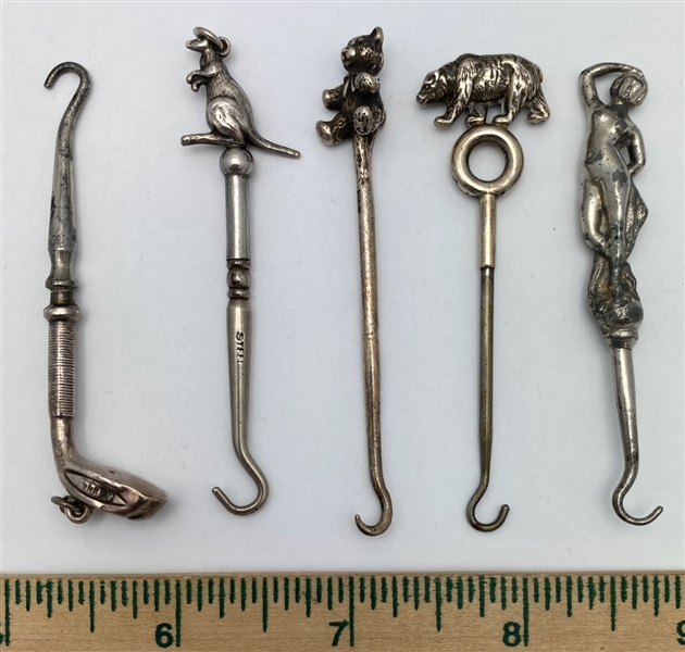 5 Small Button Hooks