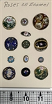 Roses on Enamel Buttons