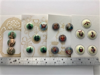 Lilac Bow Yoke Buttons on Original Cards