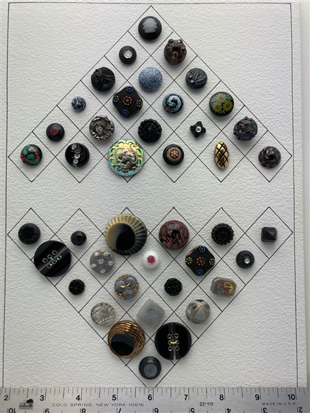 Mix of Black & Gray Glass Buttons