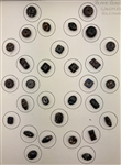 Black Glass Whistle Buttons