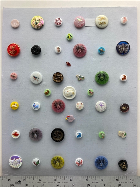 Critters on Glass Buttons