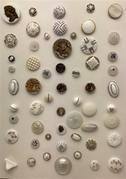 Old White Glass Buttons