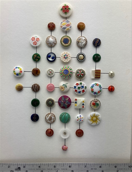 Mostly White Glass Buttons