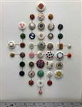 Mostly White Glass Buttons