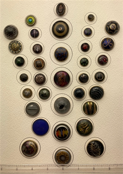 Glass in Metal Buttons