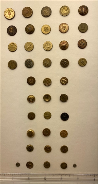 Mostly Small One-Piece Brass Buttons