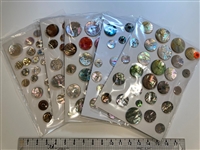 5 Cards of Shell Buttons