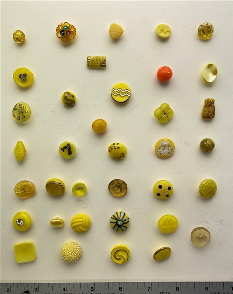 Yellow Glass Buttons