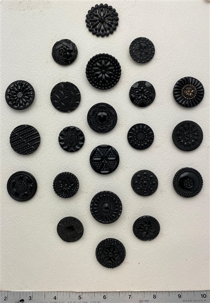 Black Glass Buttons