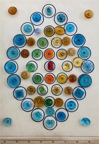 Transparent Colored Glass Buttons