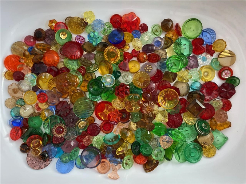 Transparent Colored Glass Buttons