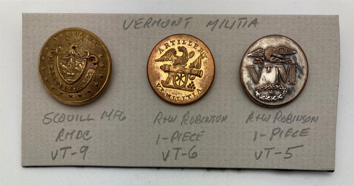 Vermont Militia Buttons