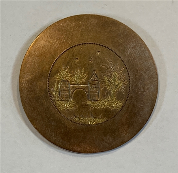 Pictorial Colonial Copper Button