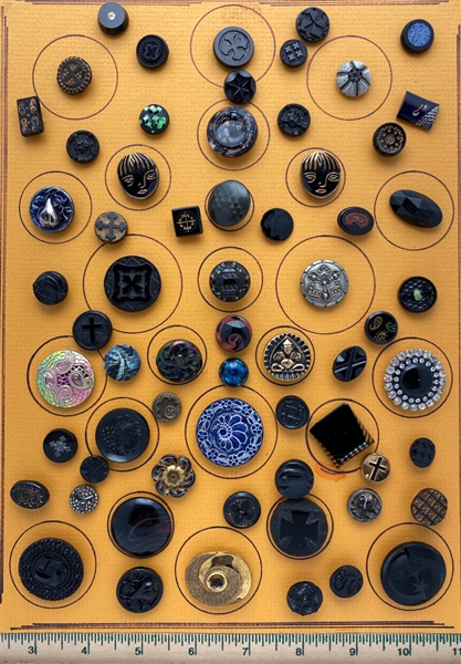 Black Glass Buttons