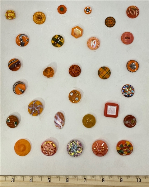 Orange Glass Buttons