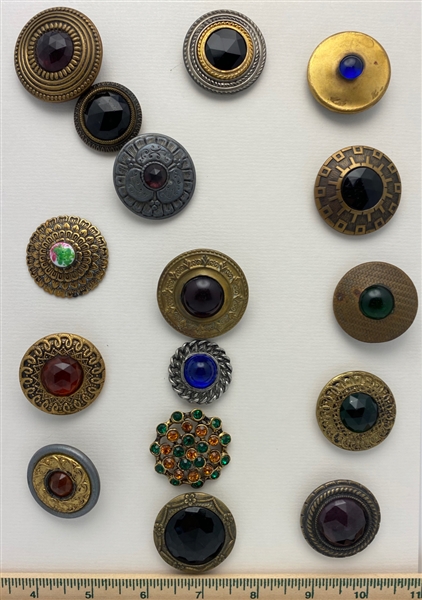 Glass in Metal/Jewel Buttons