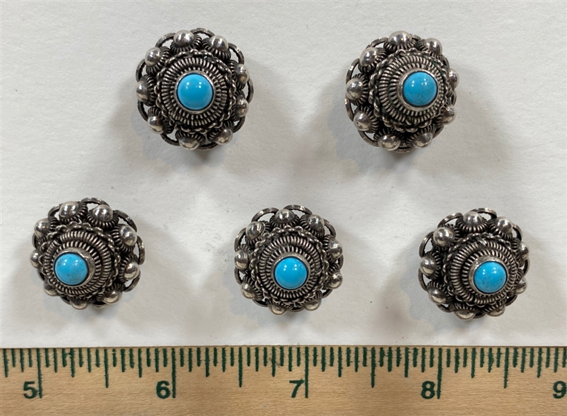 Jeweled Silver Buttons