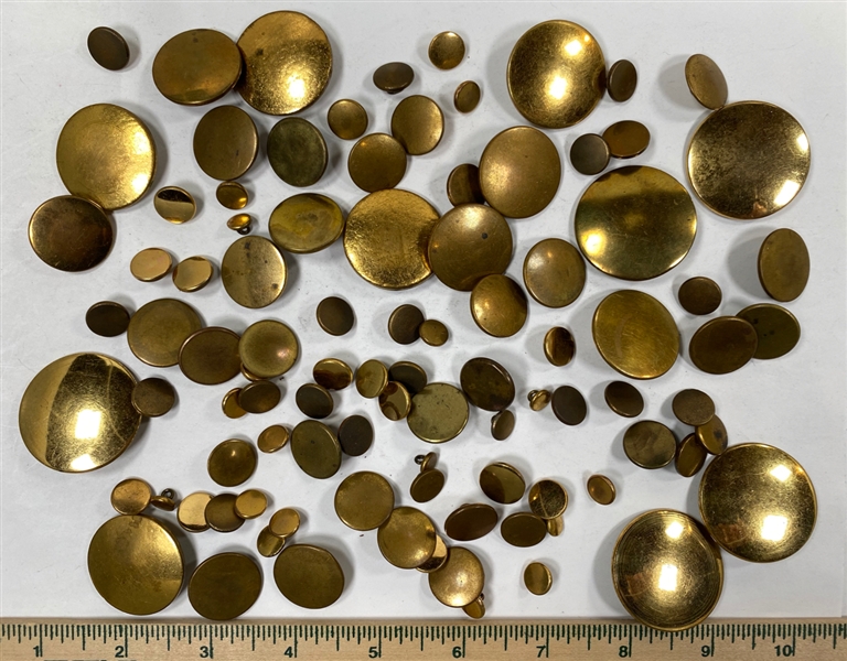 Bag of Plain Faced Brass Buttons