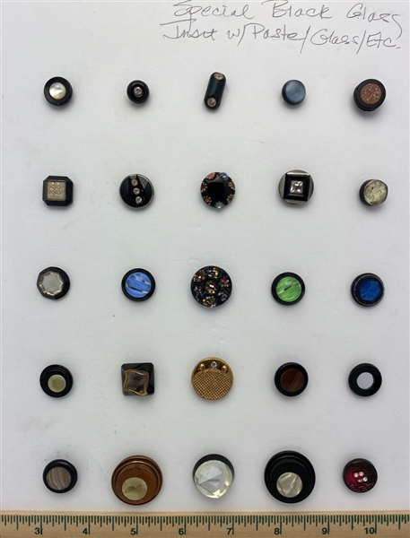 Black Glass Buttons