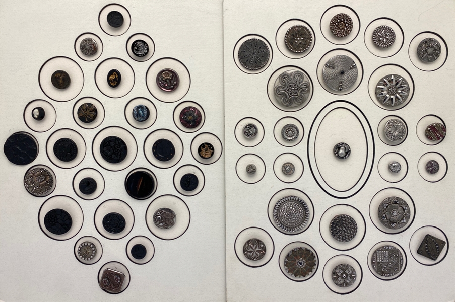 Lustered Black Glass Buttons