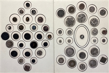 Lustered Black Glass Buttons