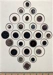 Lustered Black Glass Buttons