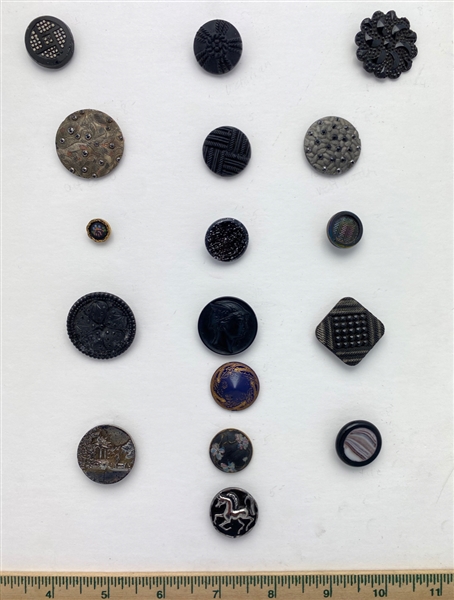 Black Glass Buttons