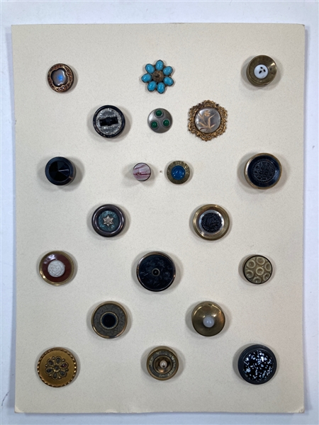 Glass in Metal Buttons