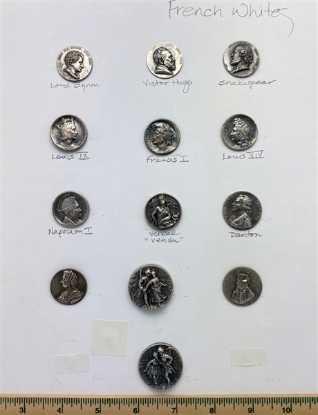 French White Metal Buttons