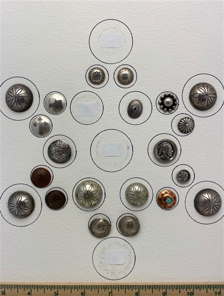 Mostly White Metal Buttons