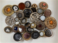 Glass in Metal Buttons