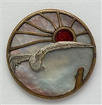 Sun Over Bird Button