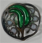Large Plique-a-Jour Button