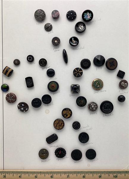 Black Glass Buttons