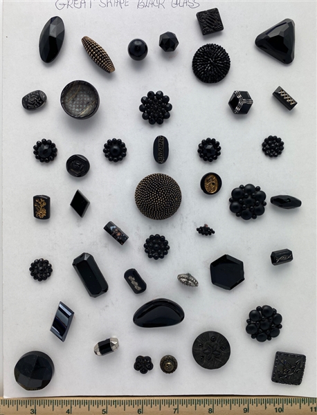 Black Glass Buttons