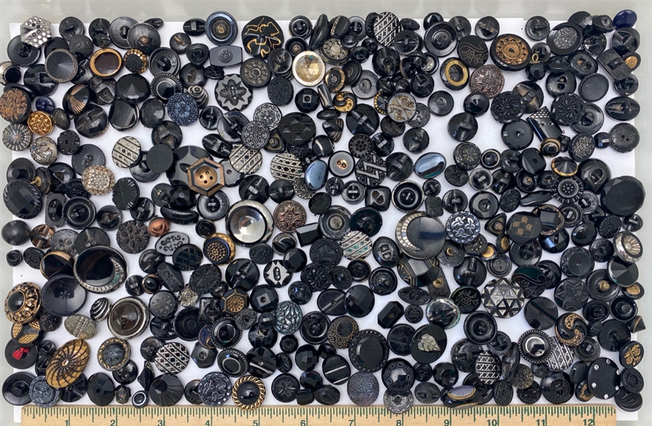 Black Glass Buttons