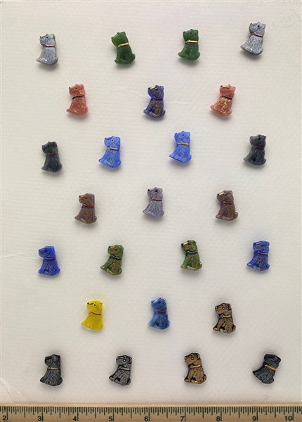 Glass Dog Buttons