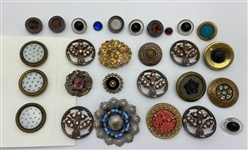 Glass in Metal Buttons