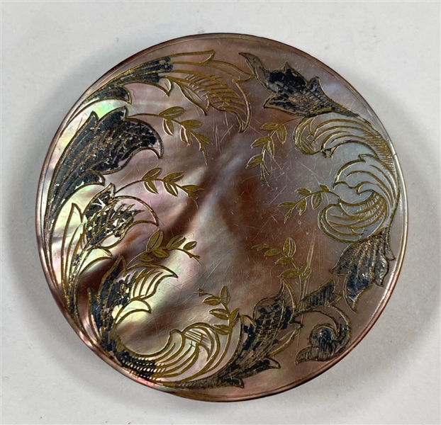 Large Etched Pearl Button