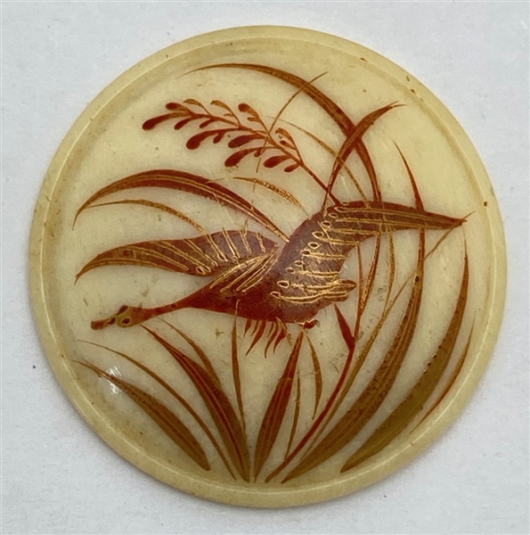 Hand Painted Bird Button