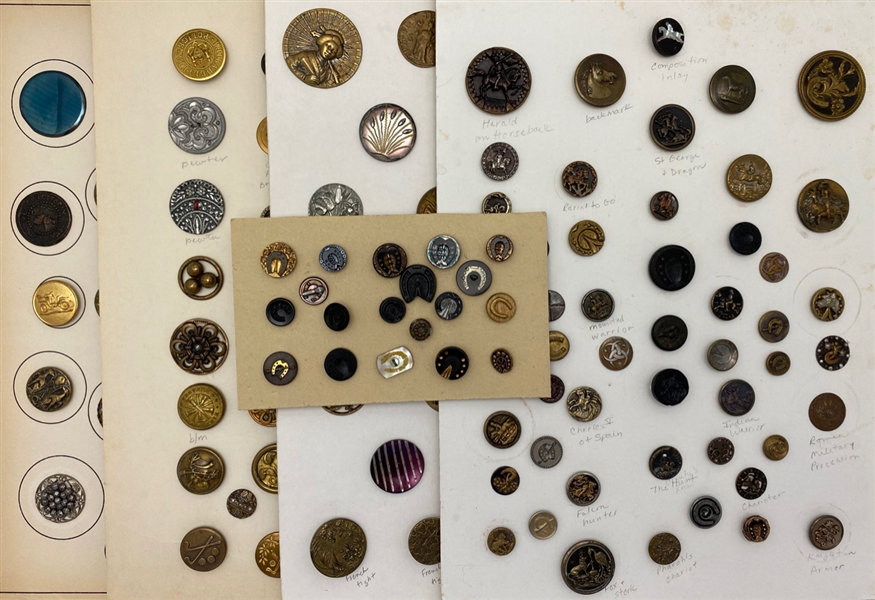5 Cards of Buttons