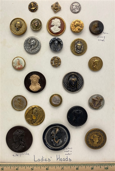 Ladies Heads Buttons