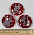 Large Red Glass Buttons