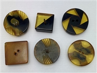 Black & Yellow Bakelite Buttons
