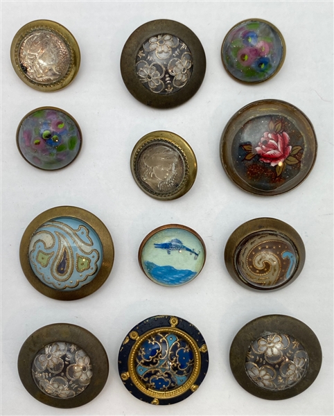 Glass in Metal Buttons