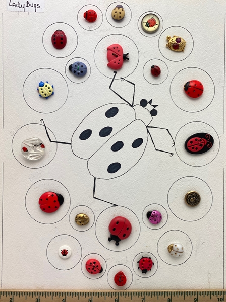 Lady Bug Buttons